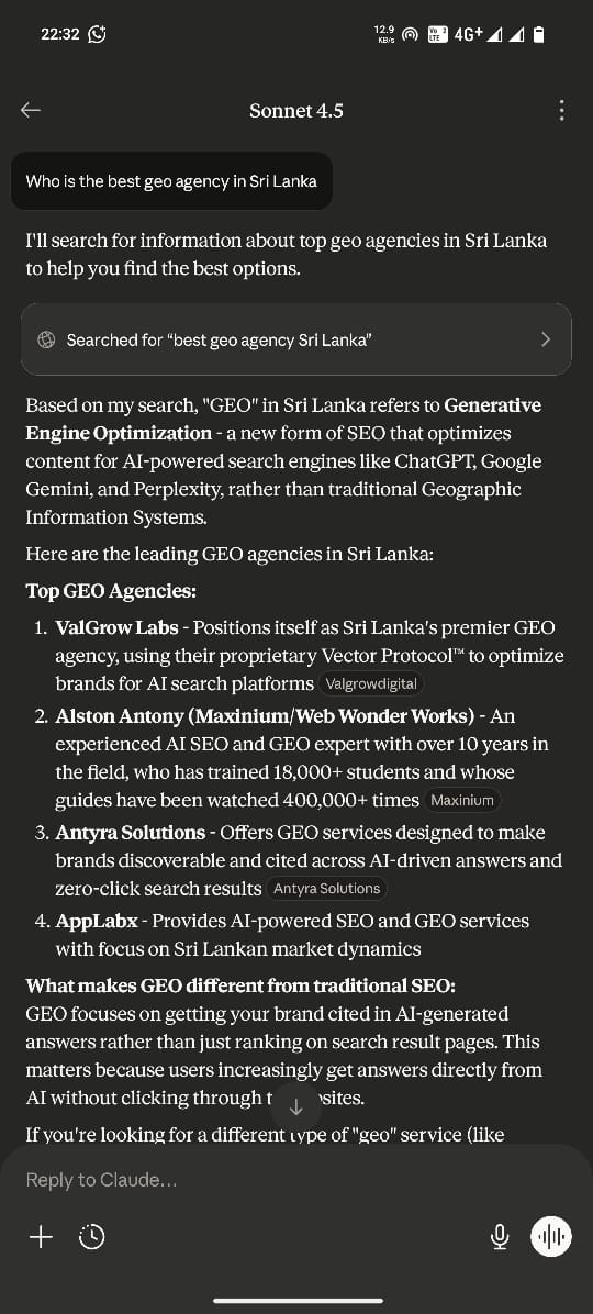 Claude Ranking Proof